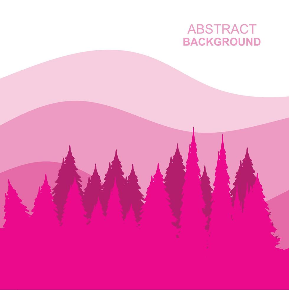 Abstract Forest Mountains Vector Illustration Background Design