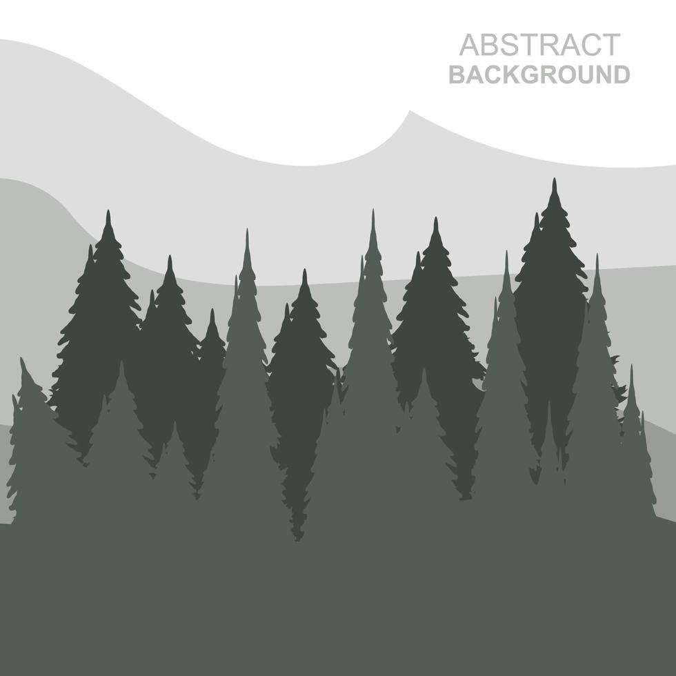 Abstract Forest Mountains Vector Illustration Background Design