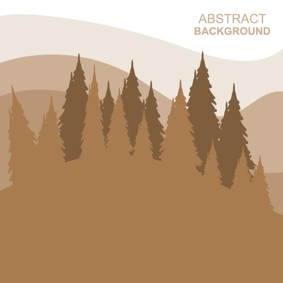 Abstract Forest Mountains Vector Illustration Background Design