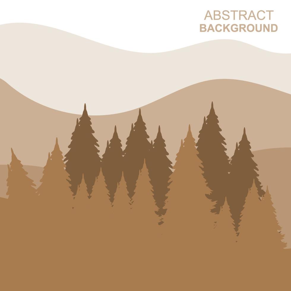 Abstract Forest Mountains Vector Illustration Background Design