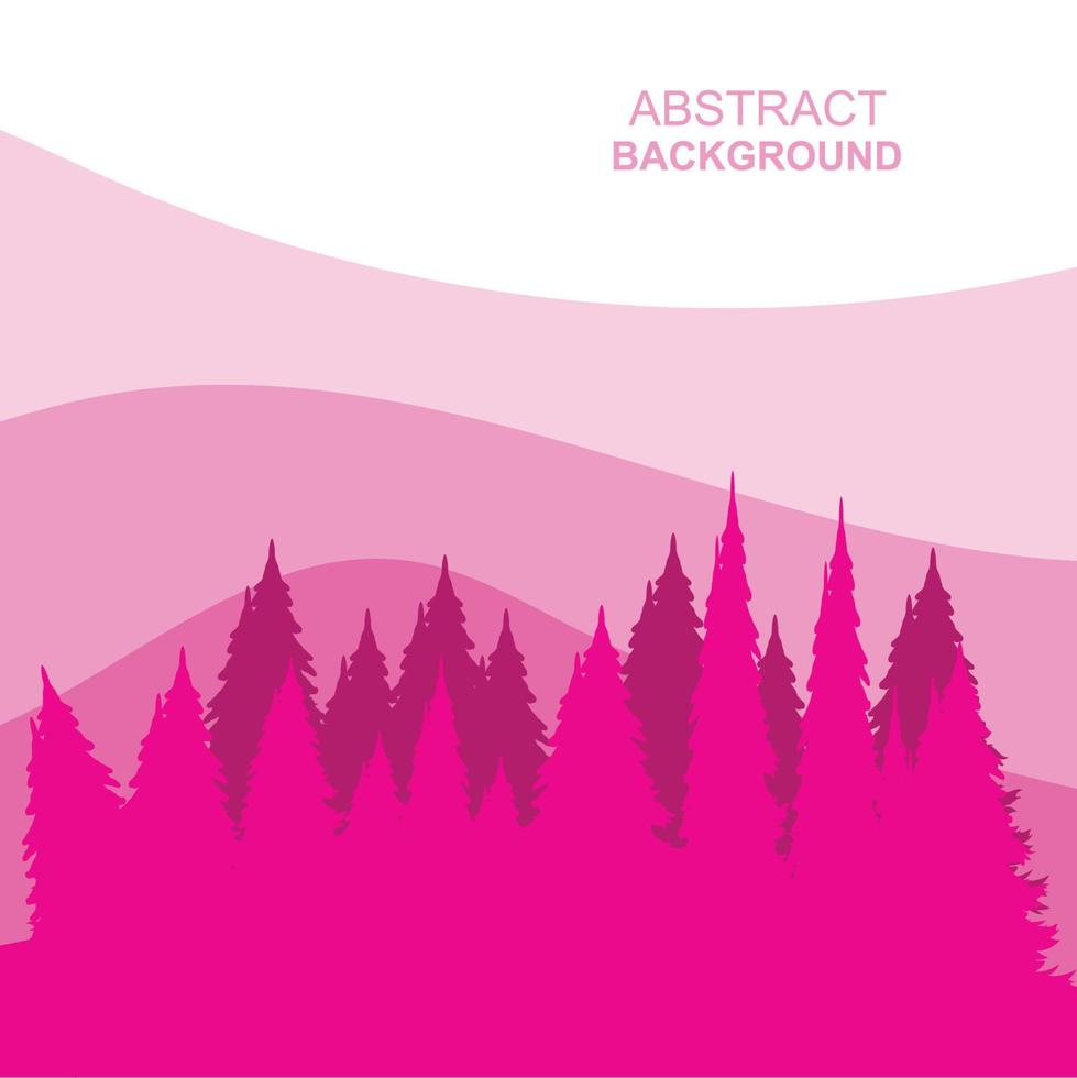 Abstract Forest Mountains Vector Illustration Background Design