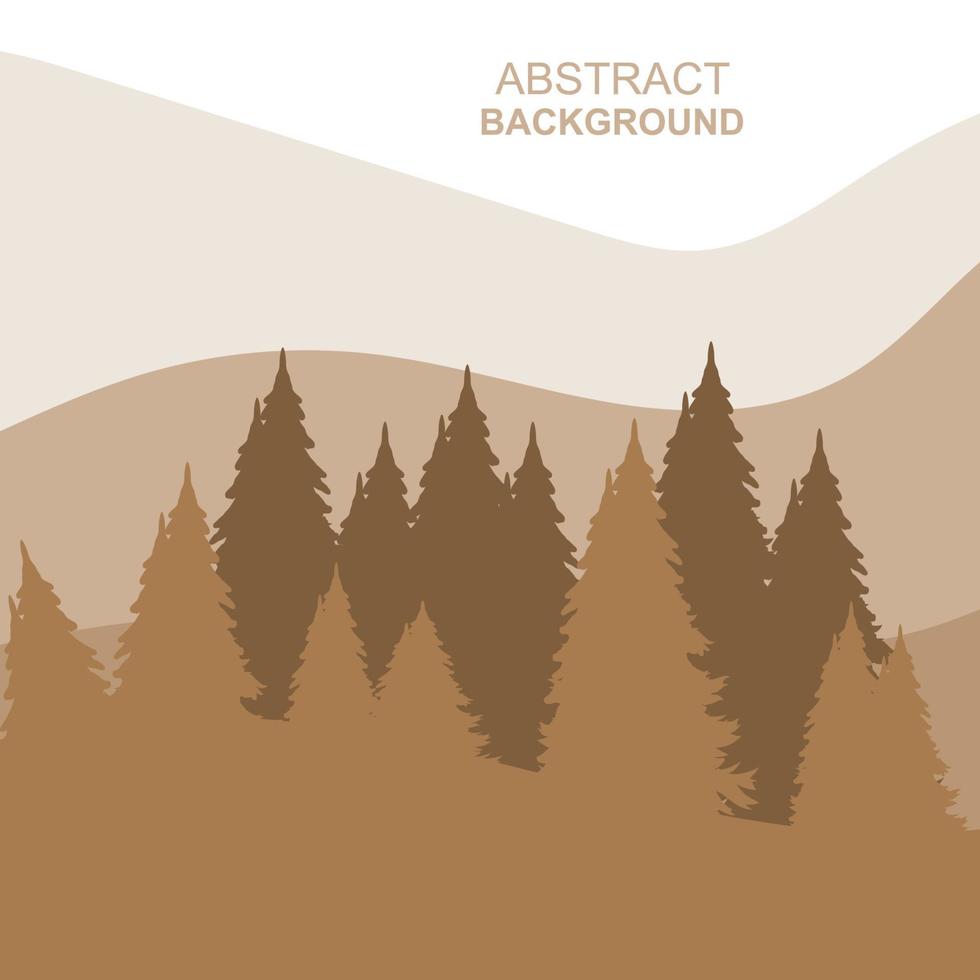 Abstract Forest Mountains Vector Illustration Background Design