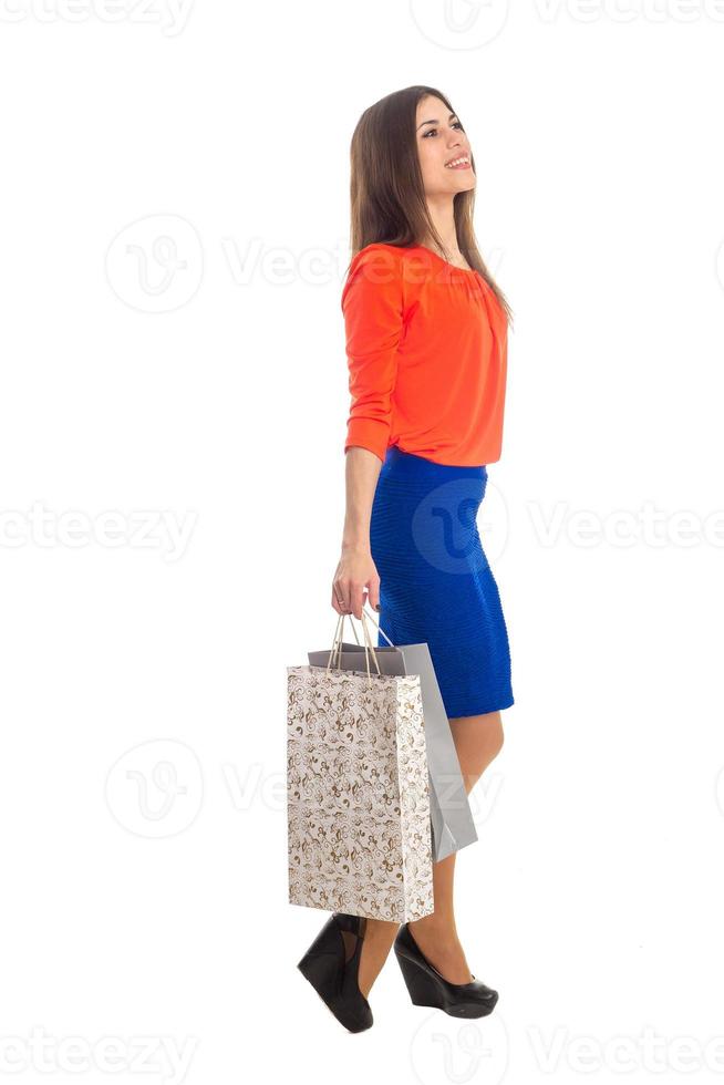 girl with shopping bags photo
