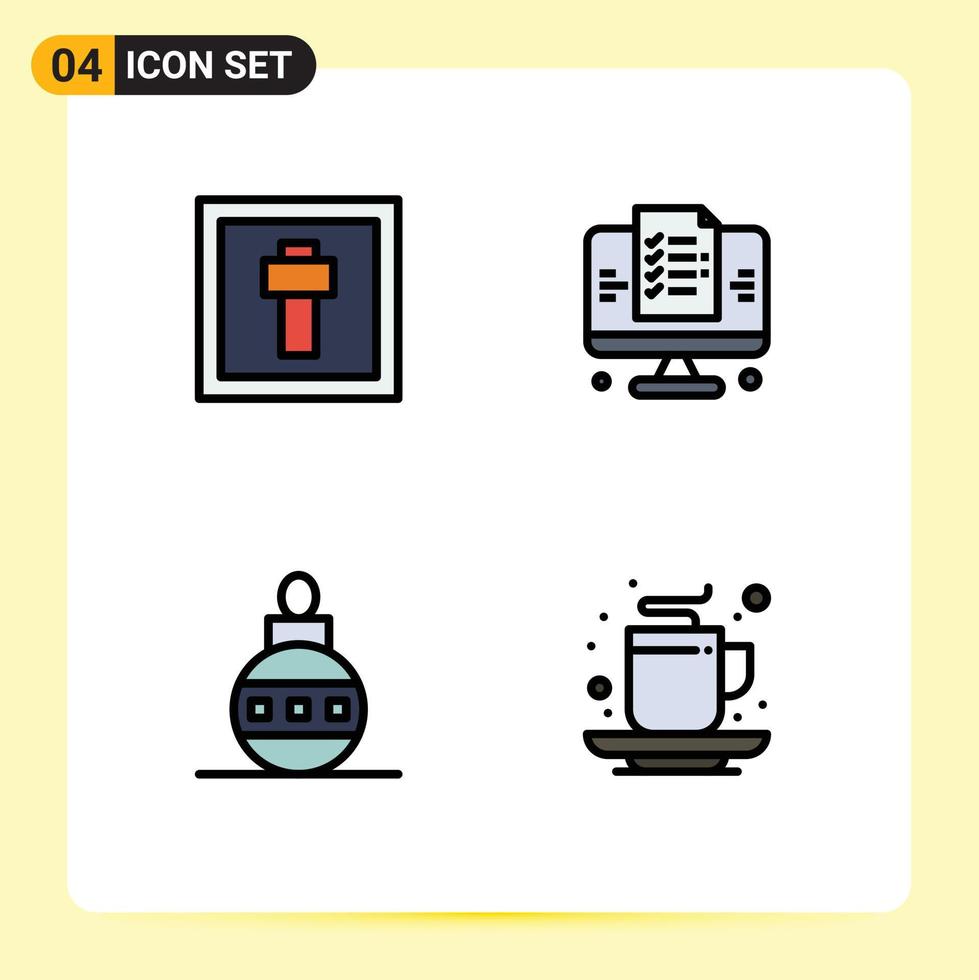 4 Creative Icons Modern Signs and Symbols of cross easter sign web holiday Editable Vector Design Elements