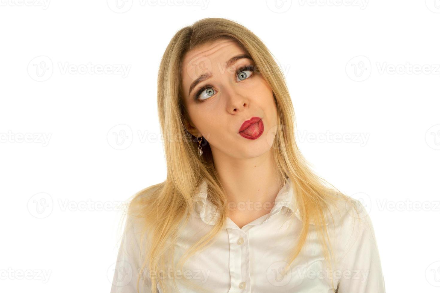 fun girl hamming to the camera photo
