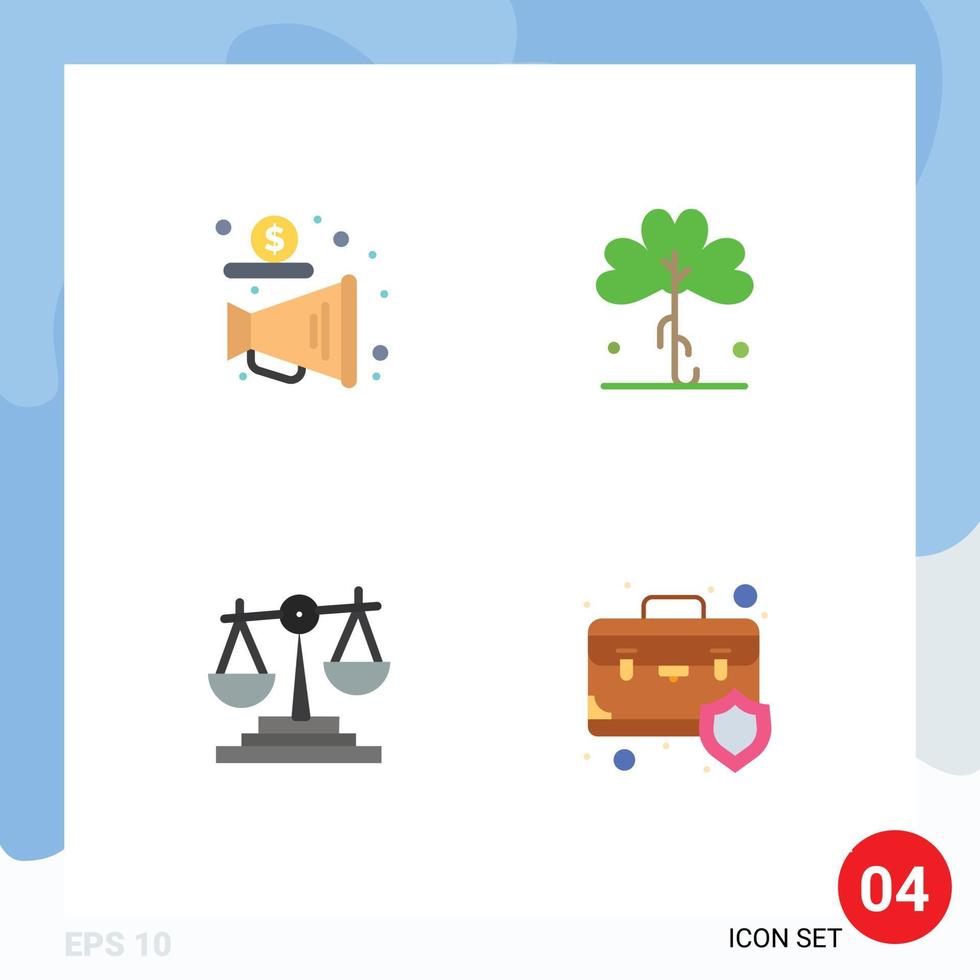 Set of 4 Modern UI Icons Symbols Signs for advertising balance money ireland decision Editable Vector Design Elements