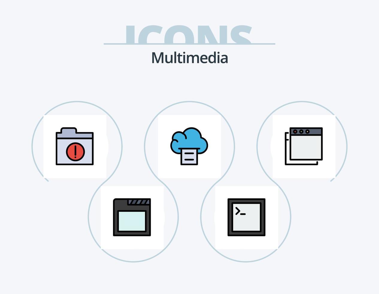 Multimedia Line Filled Icon Pack 5 Icon Design. . app. . data vector