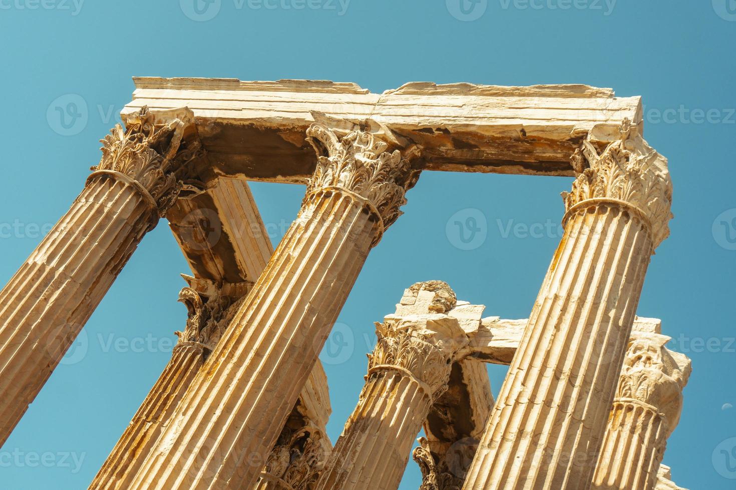 closeup of ancient greek ruins photo