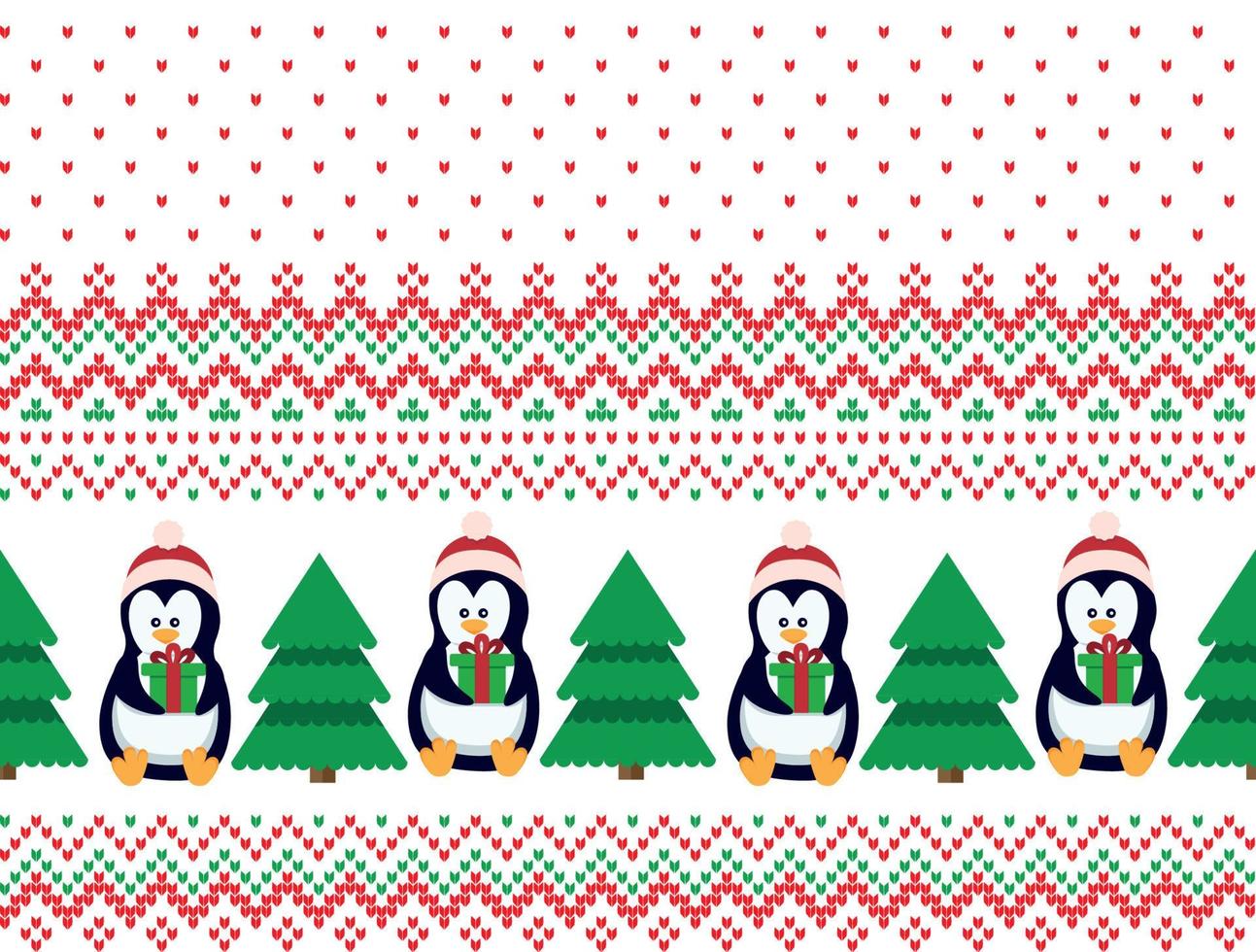 Knitted Christmas and New Year pattern vector