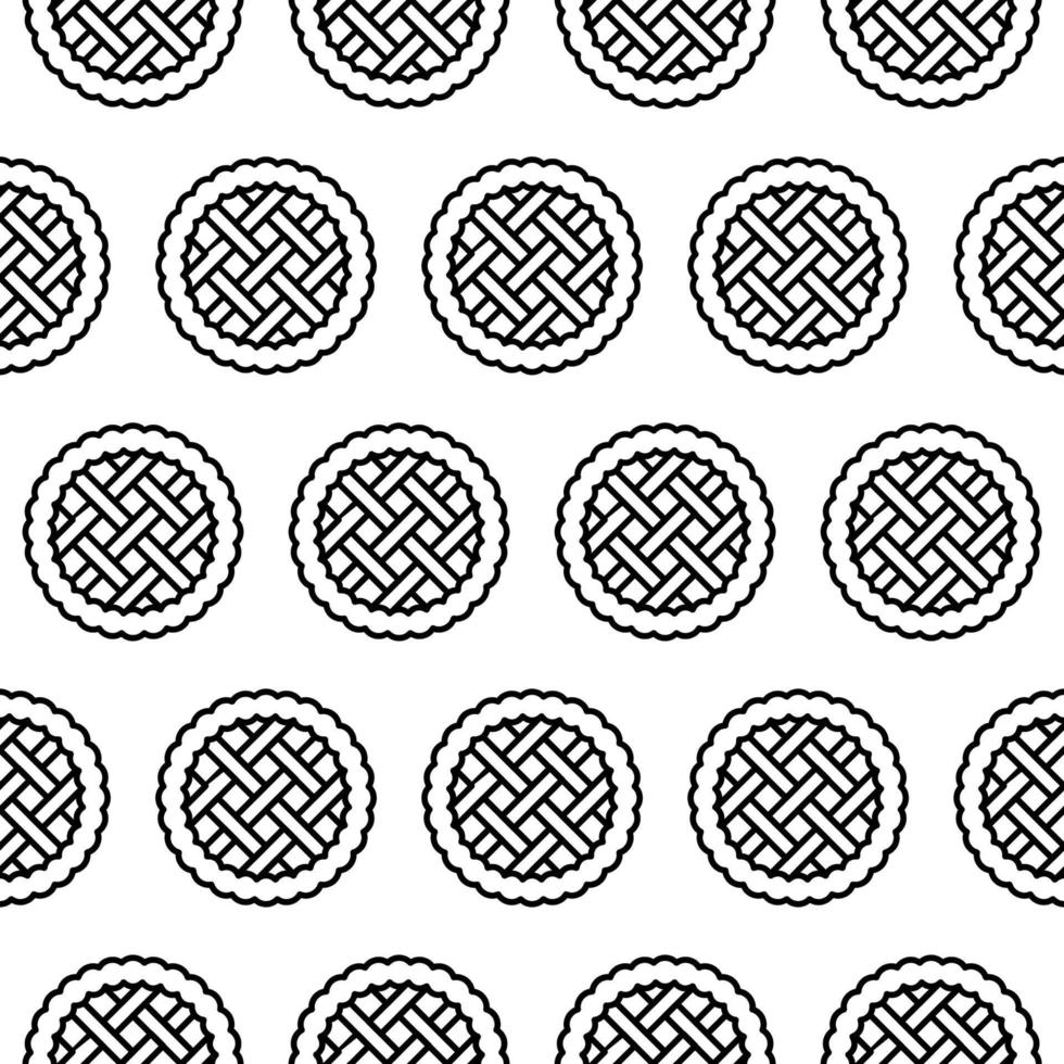 Outline apple pie seamless pattern isolated on white background. vector