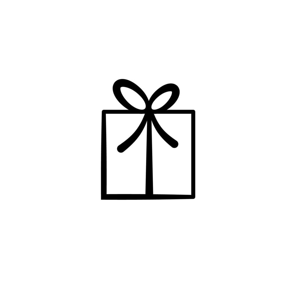 Outline christmas gift icon illustration vector symbol