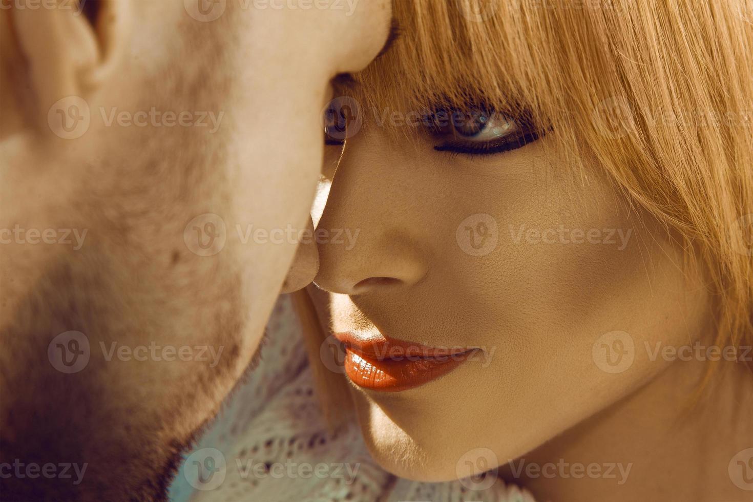 Passion look at each others in young couple photo