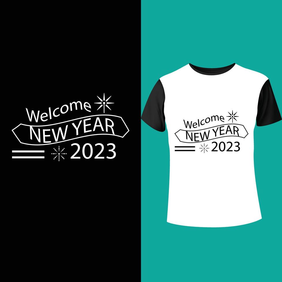 Happy new year t shirt design vector
