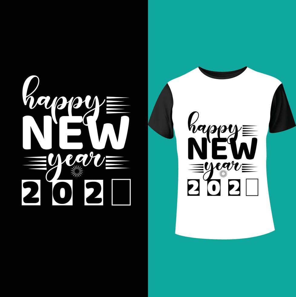 Happy new year t shirt design vector