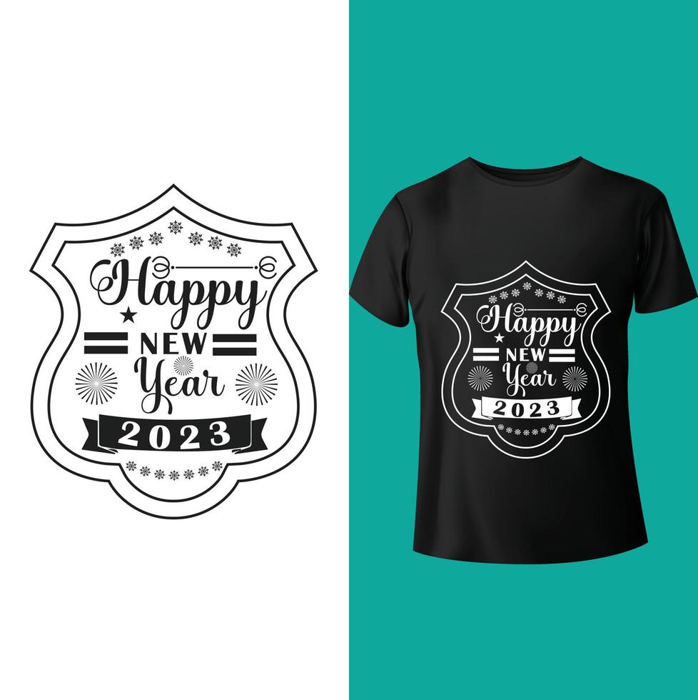 Fully editable happy new year t shirt design vector