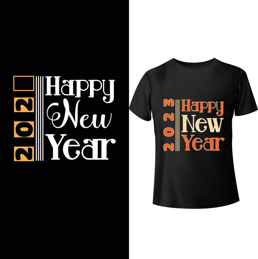 Happy new year t shirt design vector
