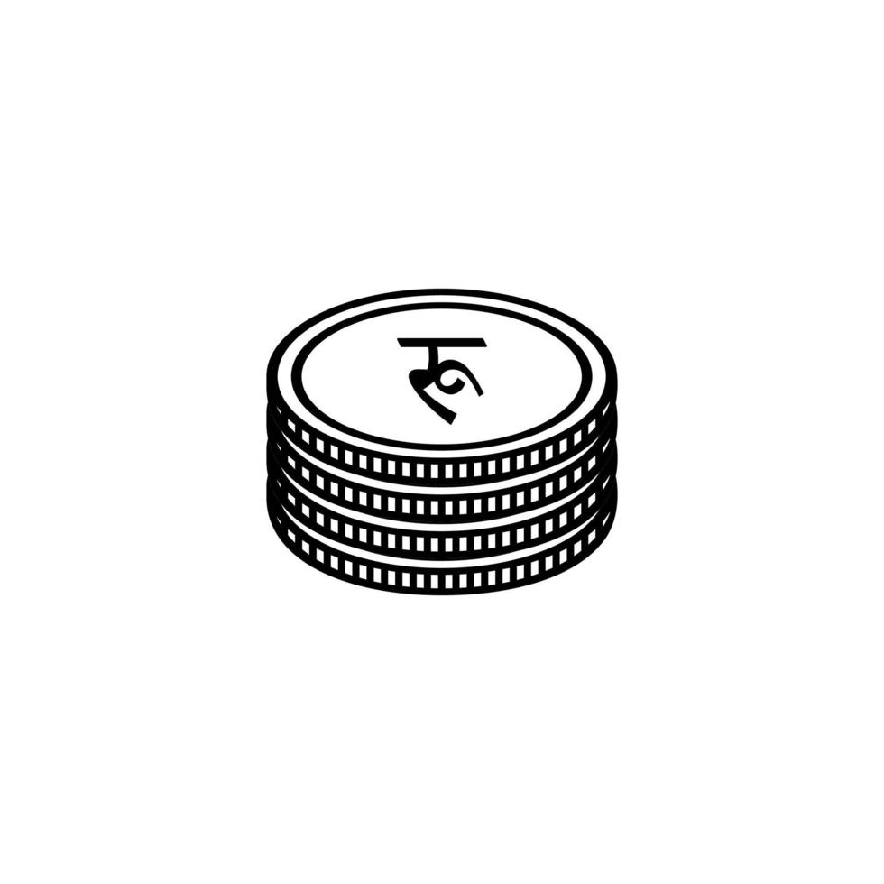 Nepal Currency Symbol, Nepalese Rupee Icon, NPR Sign. Vector Illustration