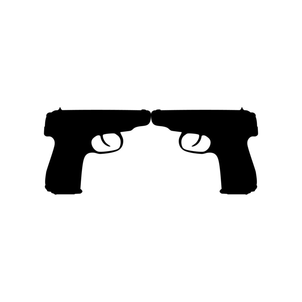 pistola de pistola de silueta para ilustración de arte, logotipo, pictograma, sitio web o elemento de diseño gráfico. ilustración vectorial vector