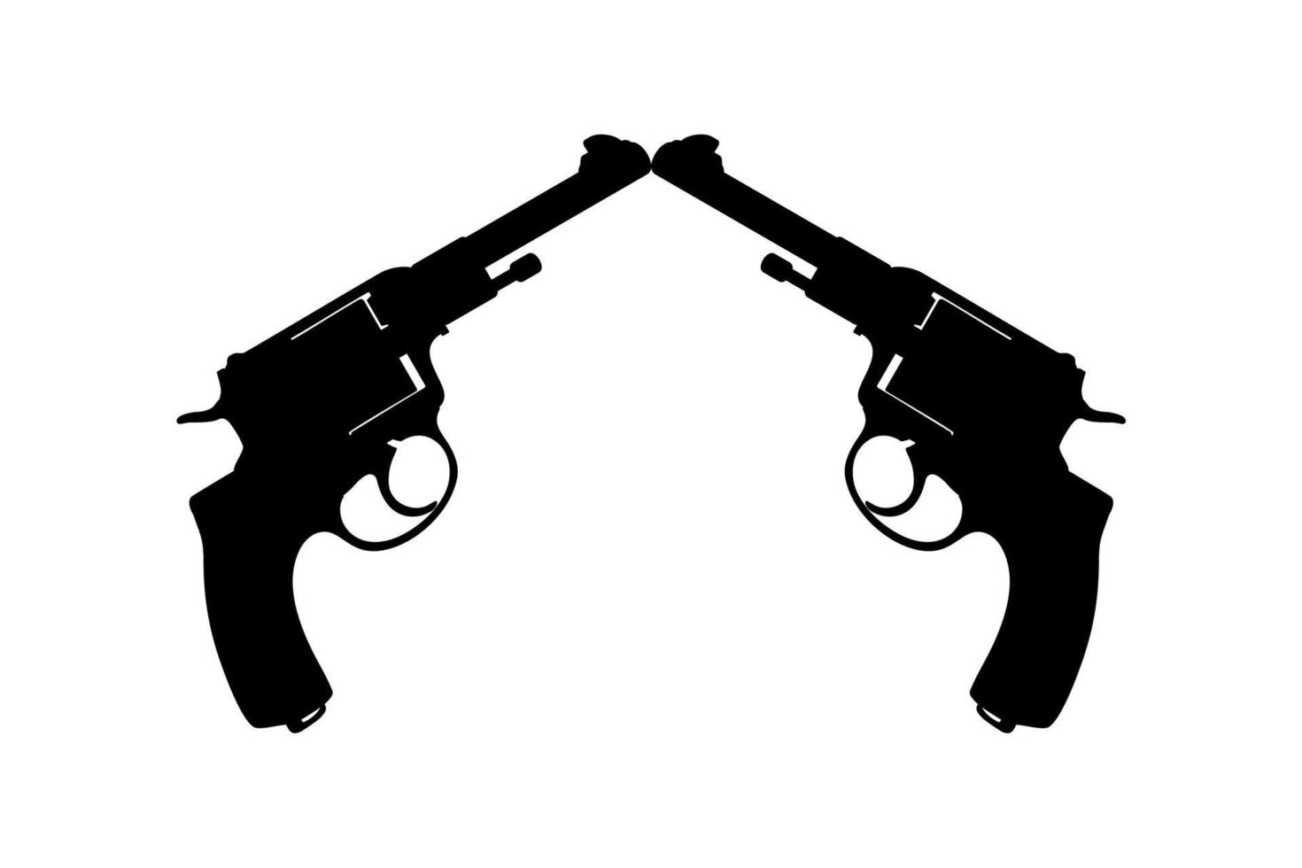 pistola de pistola de silueta para ilustración de arte, logotipo, pictograma, sitio web o elemento de diseño gráfico. ilustración vectorial vector