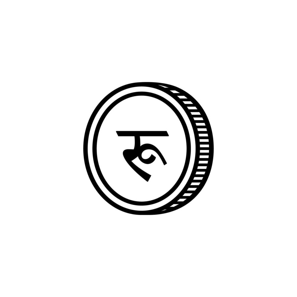 símbolo de moneda de nepal, icono de rupia nepalesa, signo npr. ilustración vectorial vector