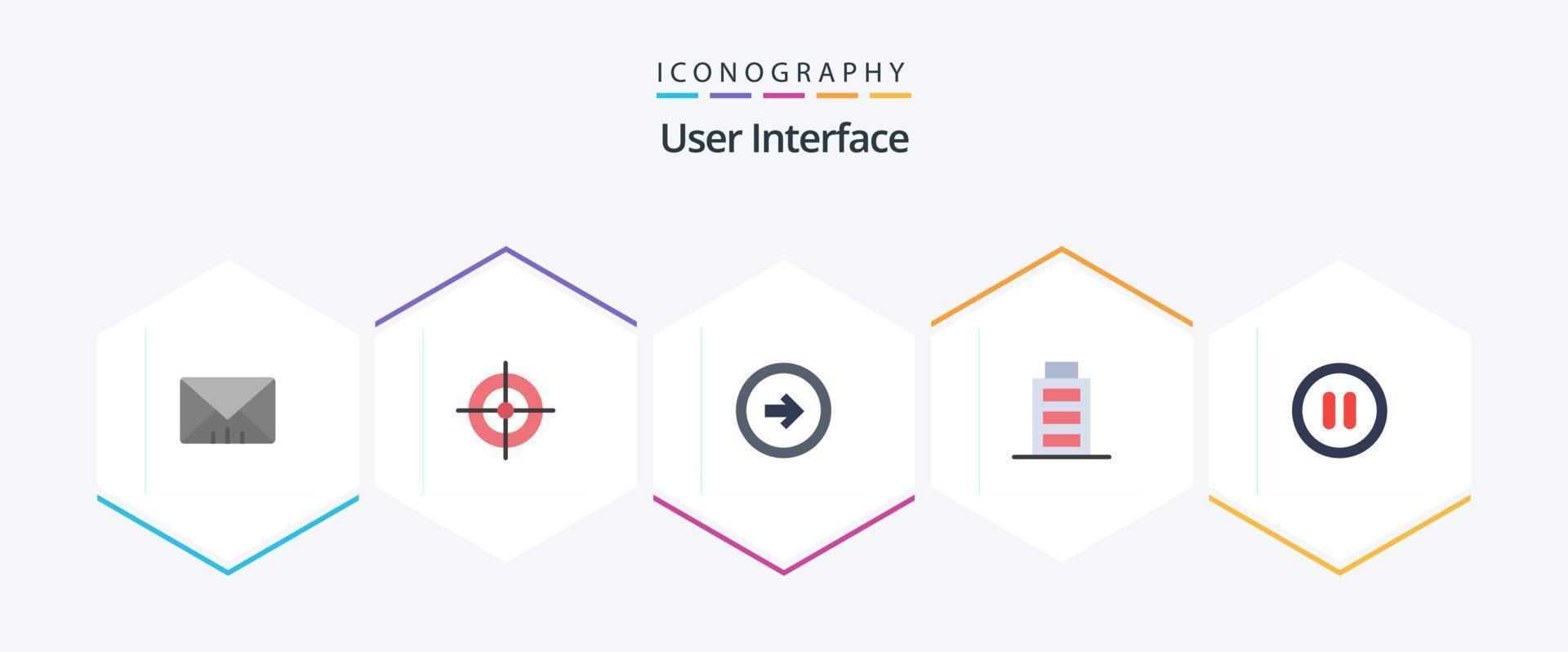 User Interface 25 Flat icon pack including . pause. user. interface. interface vector