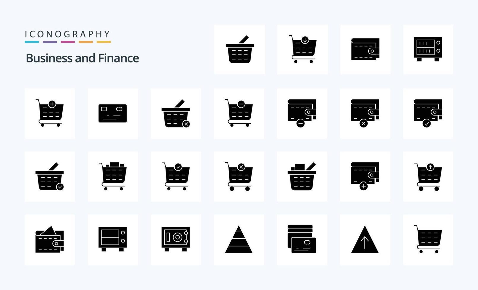 25 Finance Solid Glyph icon pack vector