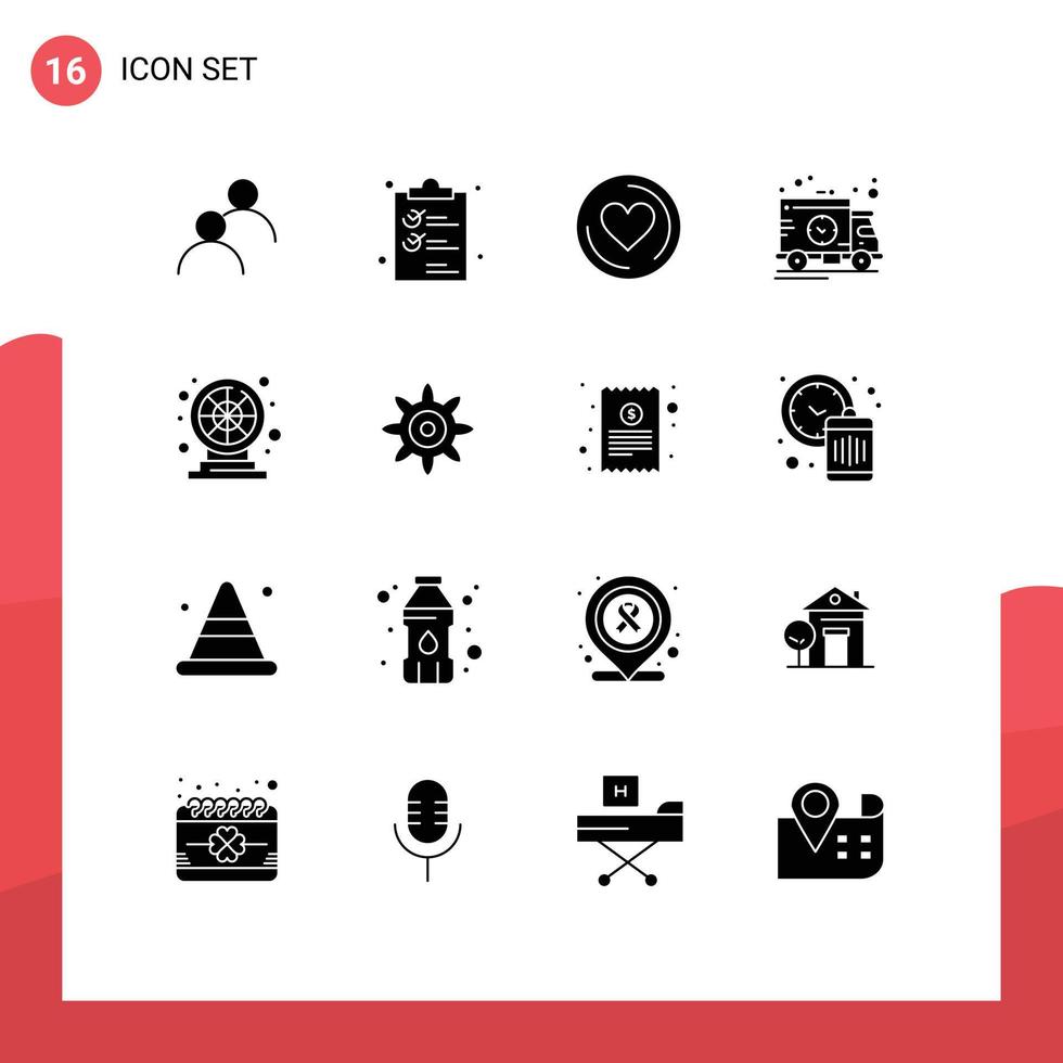 paquete de iconos de vector de stock de 16 signos y símbolos de línea para elementos de diseño de vector editables de entrega de transporte de compras de camiones divertidos