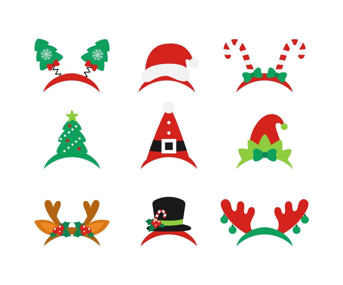 Decoraciones de navidad. lindas diademas. vector