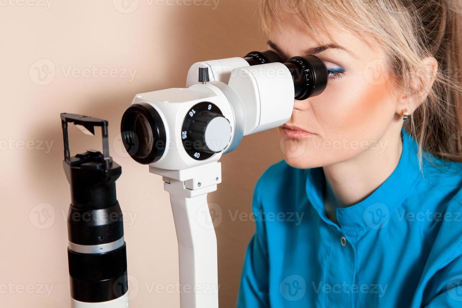ophthalmologist works at the clinic photo