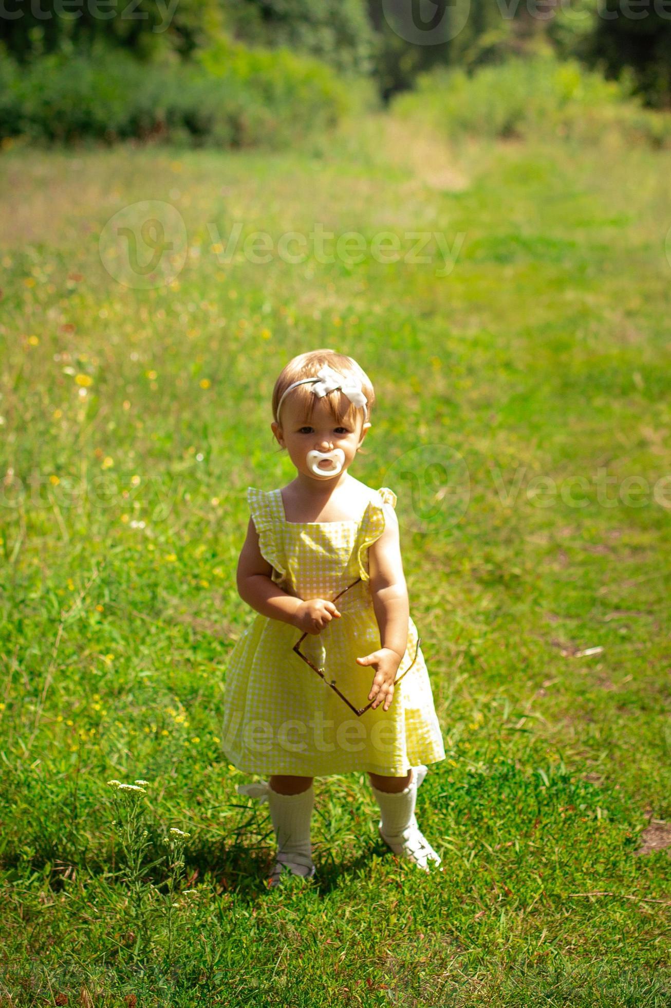 Luxury Yellow Birthday Theme Gown Dress for Baby Girl