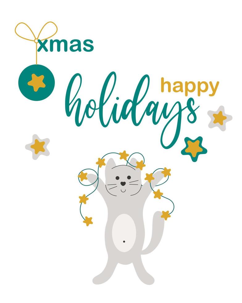 Happy holidays postcard vector