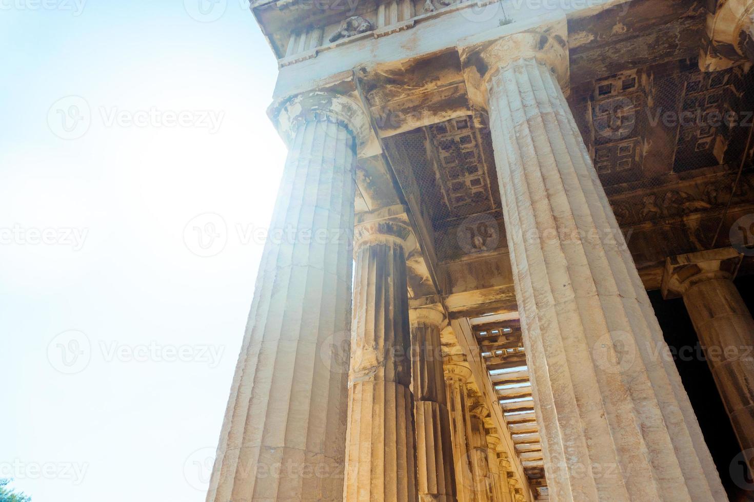 closeup of ancient greek ruins photo