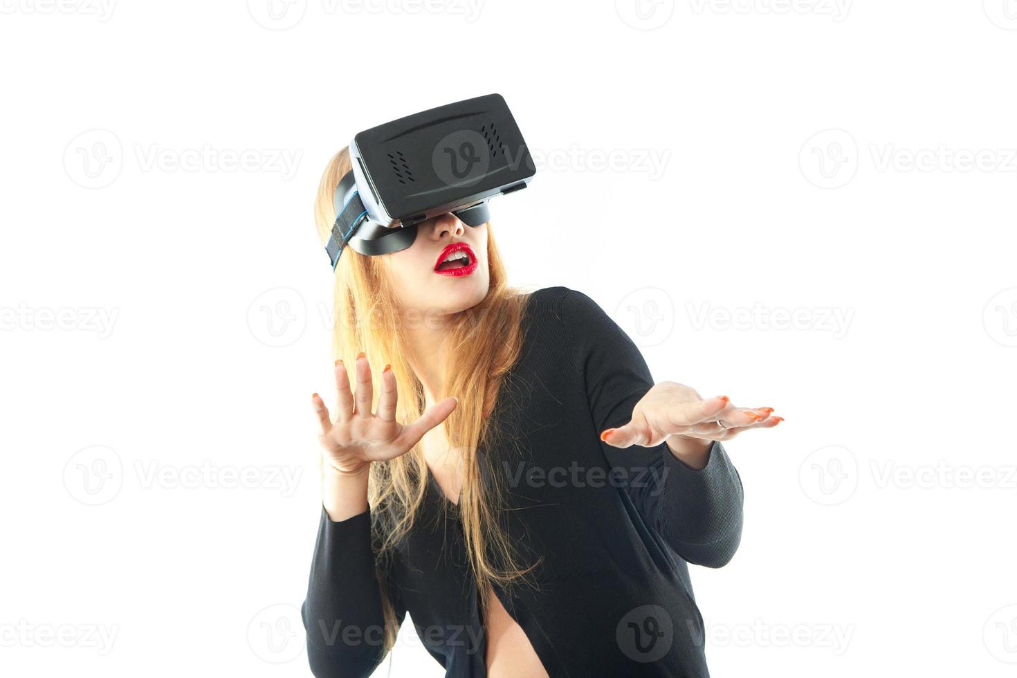 woman in virtual reality glasses photo