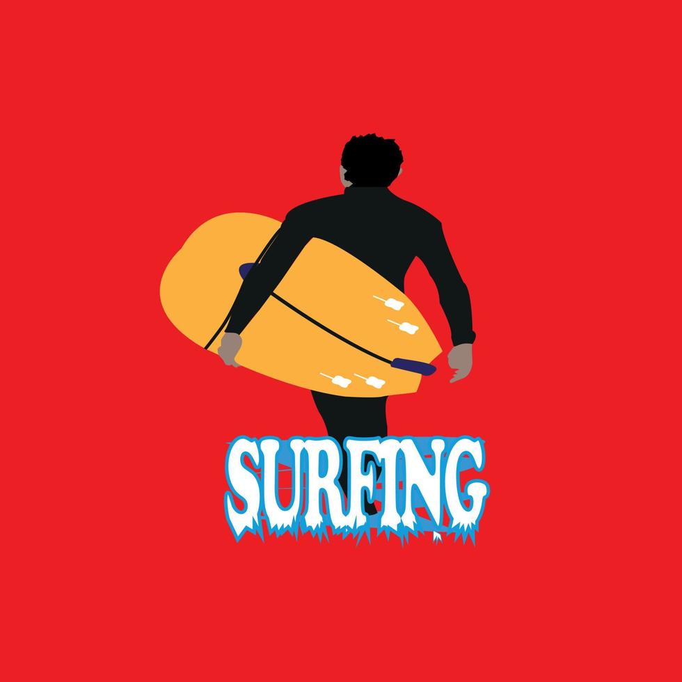 diseño de camisetas de ilustración vectorial de surf, afiche, impresión, postal, taza de café otros usos vector