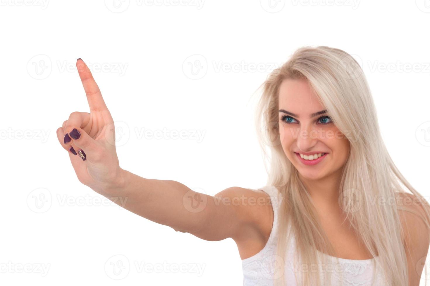 Woman on a white background photo