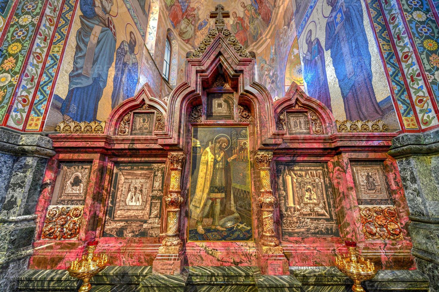 Interior of the Church of the Savior on Spilled Blood in St. Petersburg, Russia photo