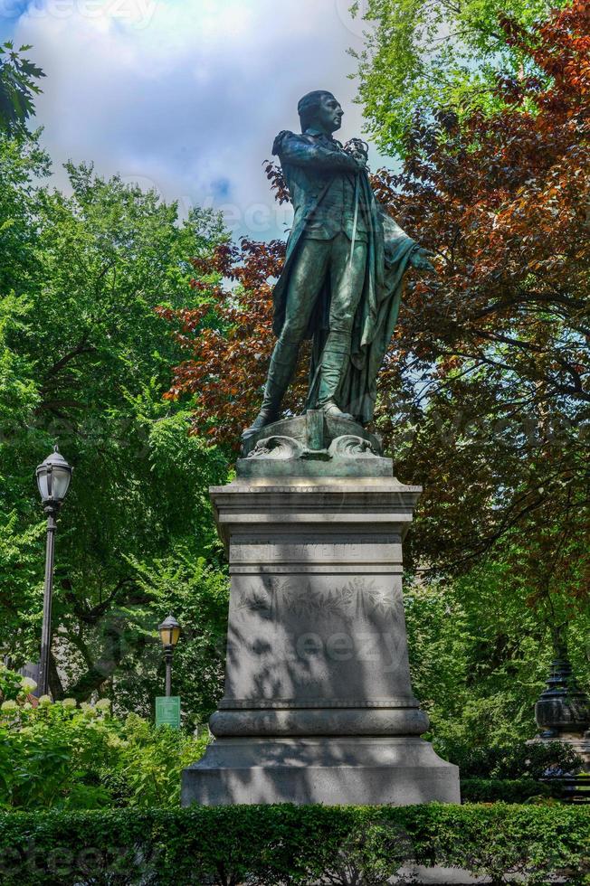 Marquis de Lafayette bronze sculpture in Union Square, Manhattan. The French-born general fought on behalf of American rebels during the American Revolution. photo