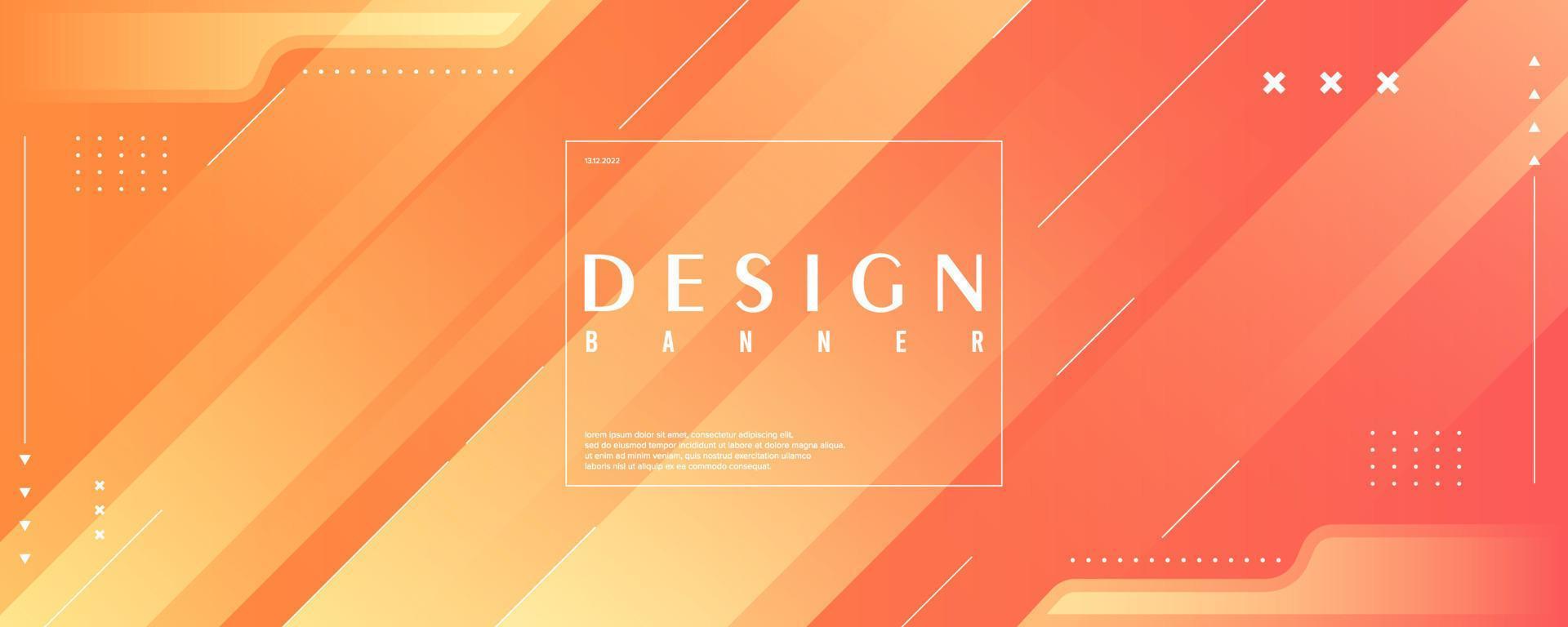 Banner orange background with gradient slashes vector