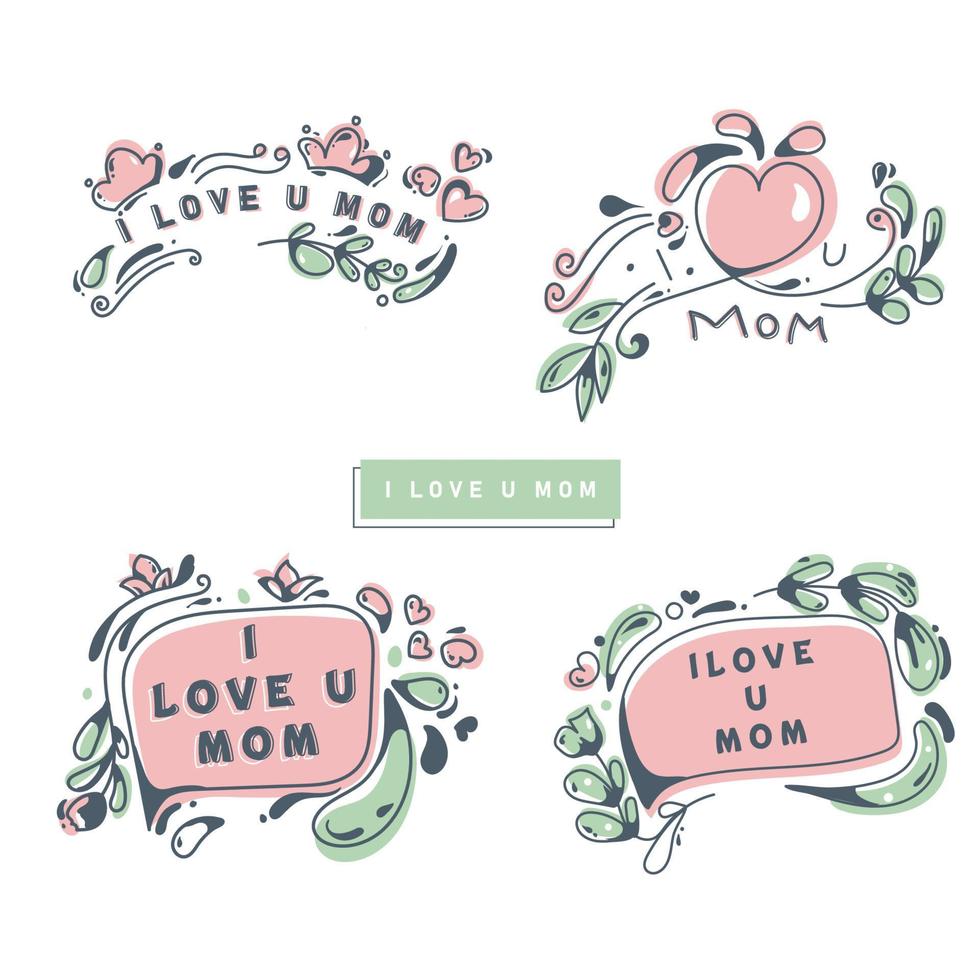 vector illustration i love you mom