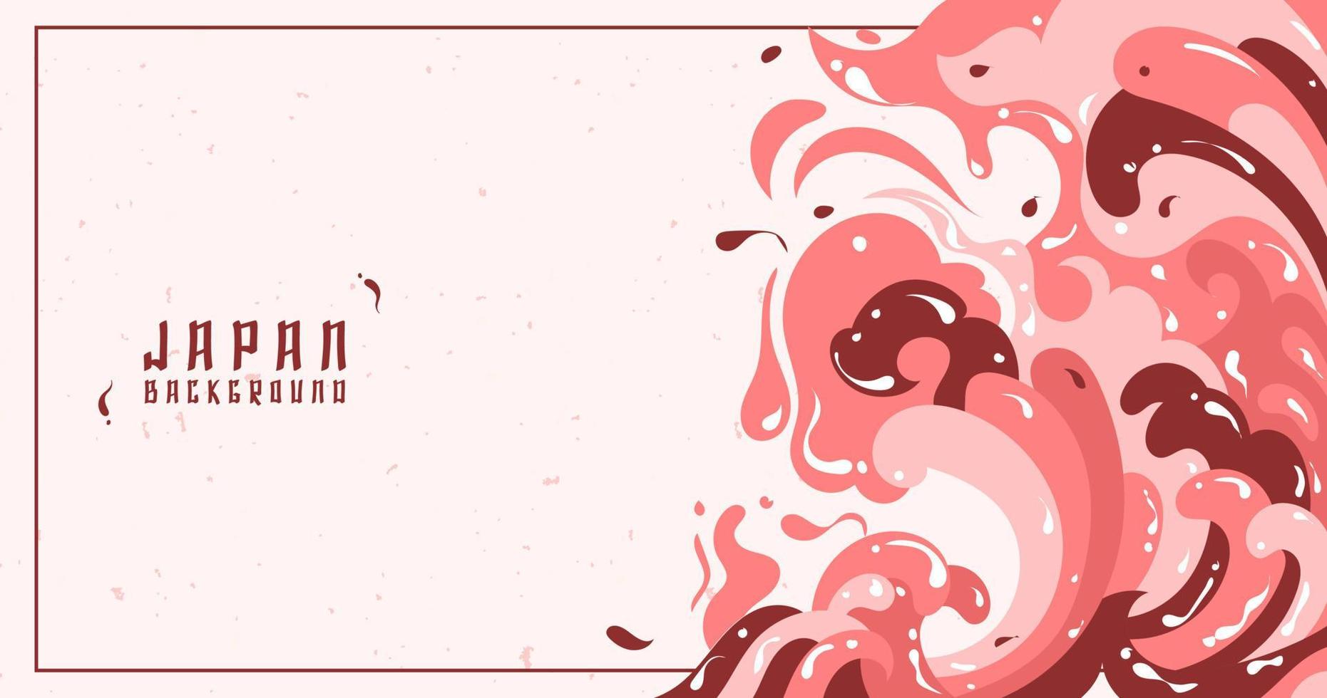 Modern background. Japanese style. wave,illustration design,pink and maroon,half frame wave pattern.eps 10 vector