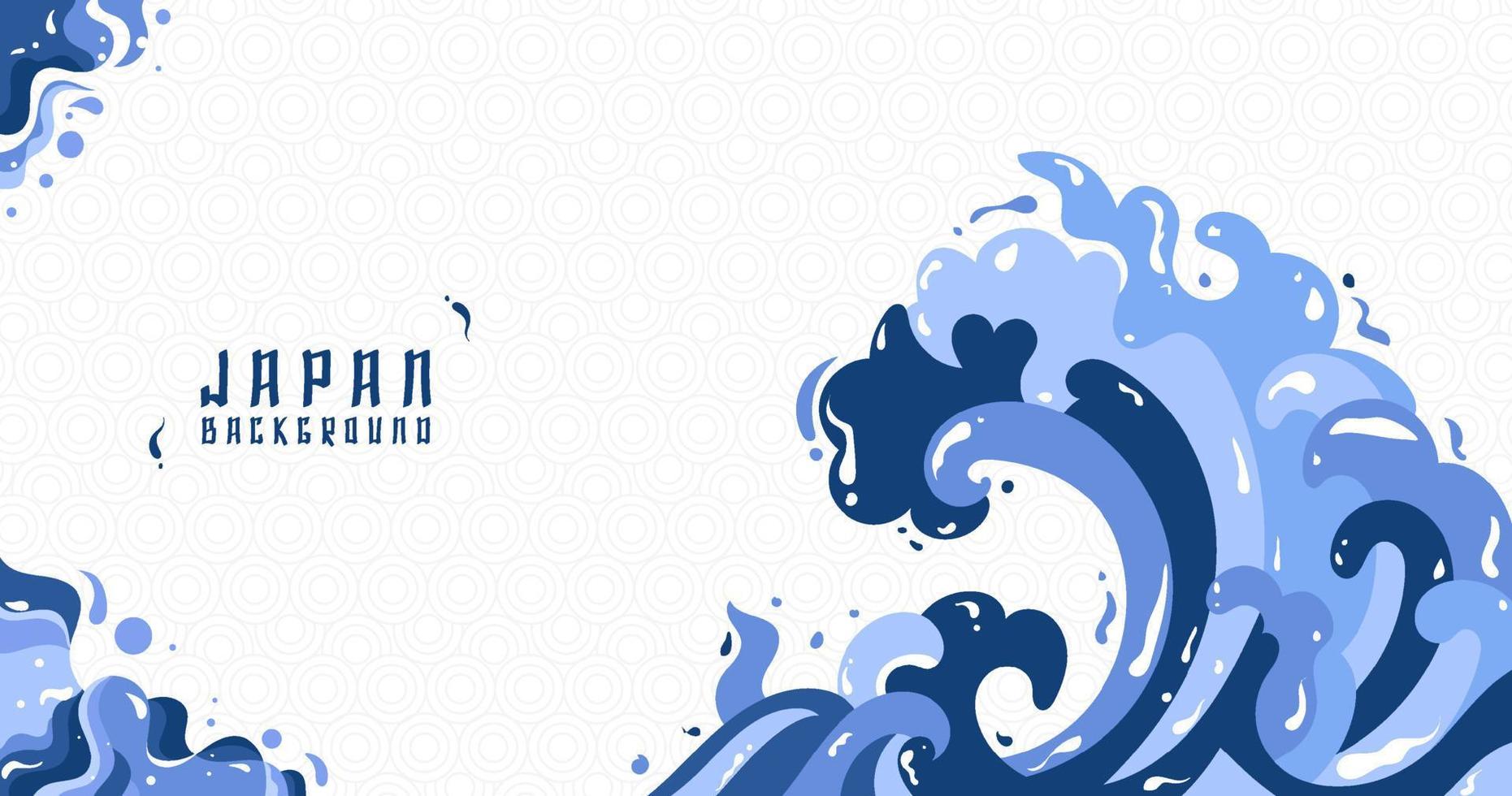 Modern background.Japanese style. waves,illustration design,light blue and dark blue,right waves.eps 10 vector