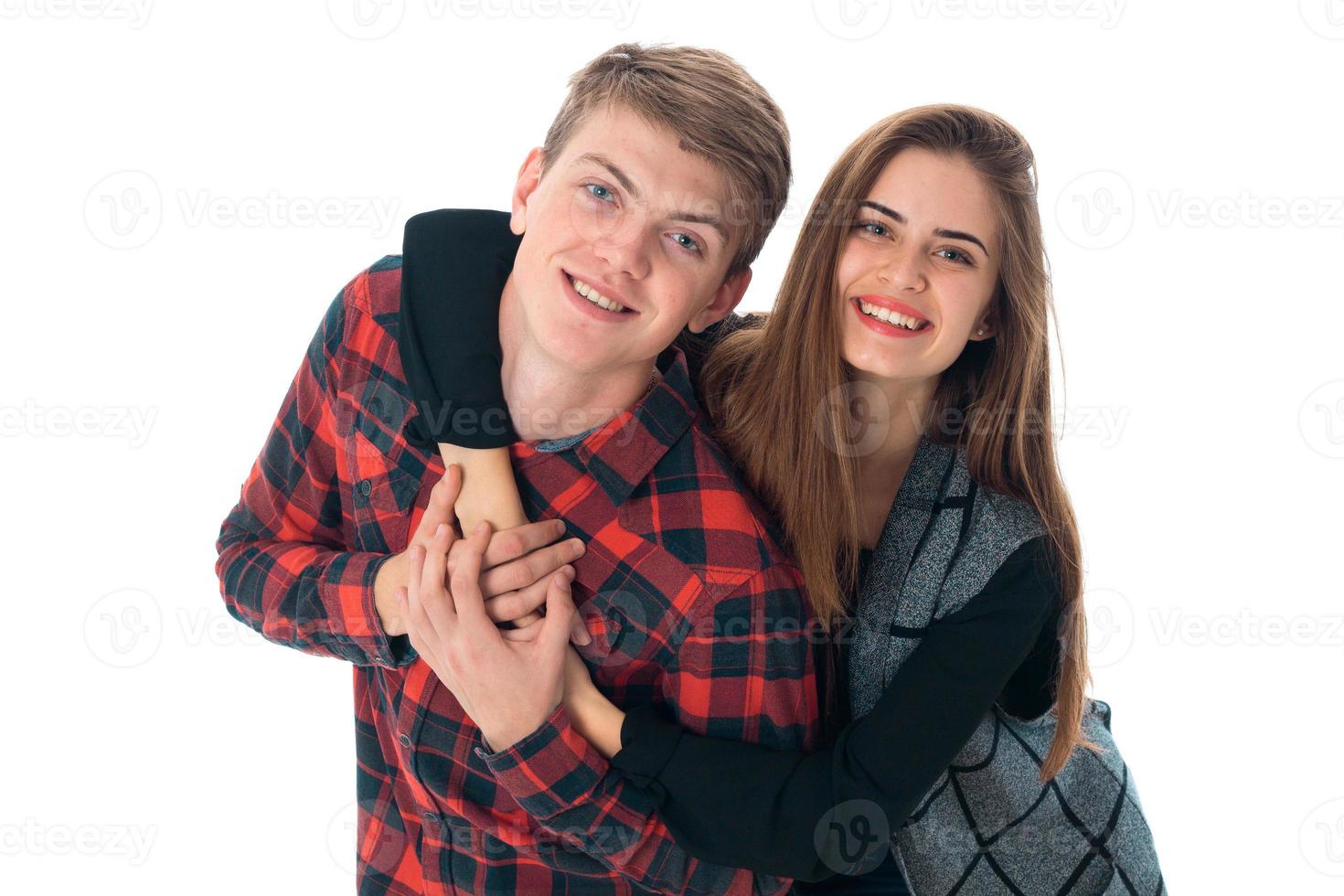 pareja elegante enamorada en el estudio foto