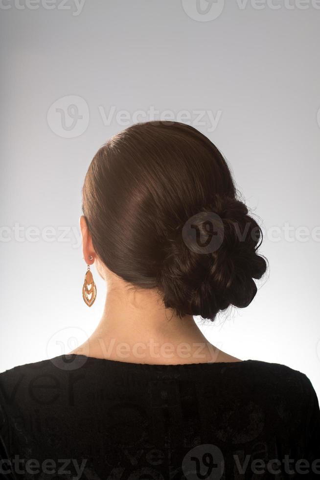 Beautiful hairstyle on short hair photo