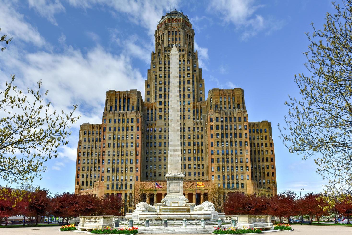 Niagara Square in Downtown Buffalo, New York, USA beside City Hall, 2022 photo