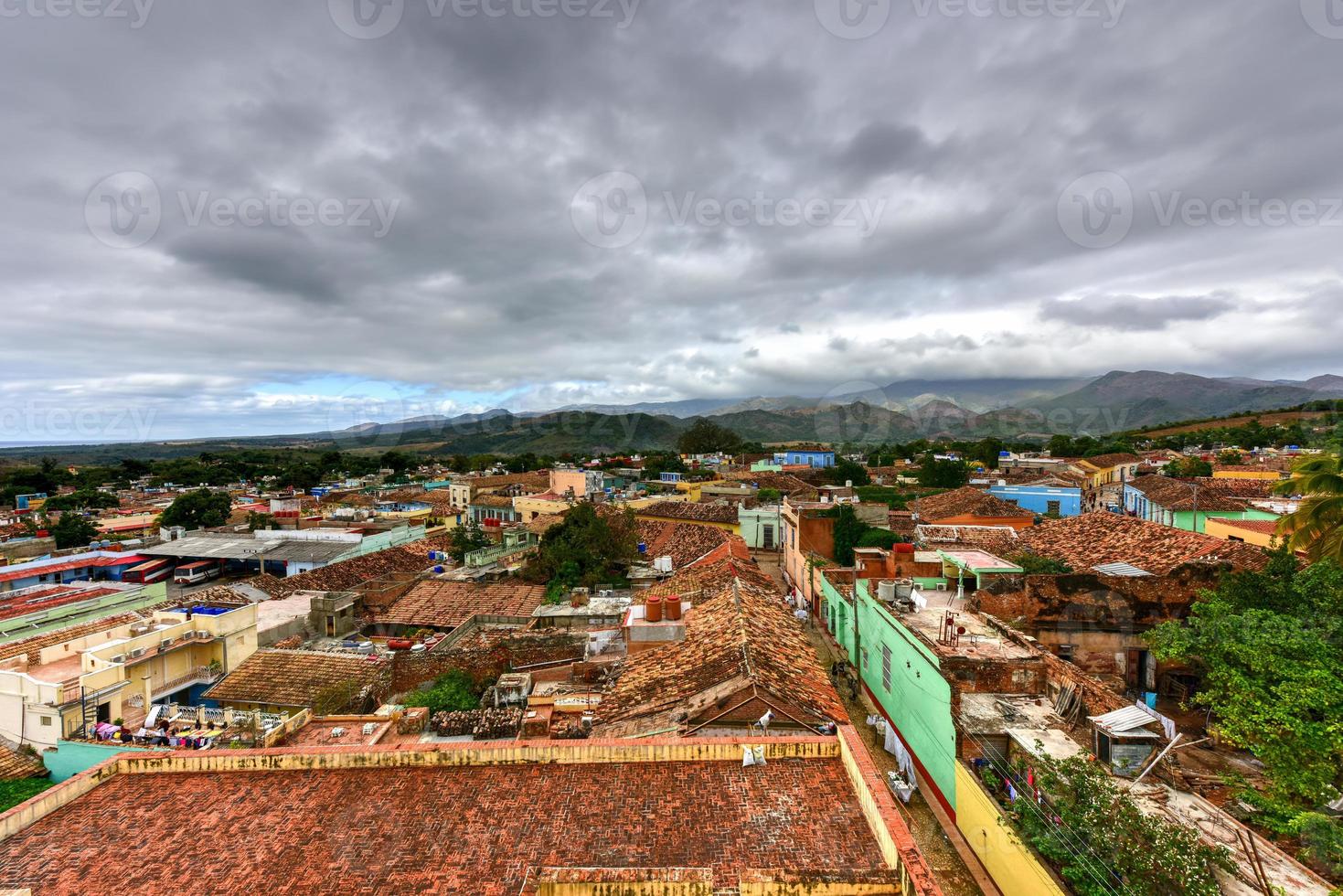 Panoramic view over the old part of Trinidad, Cuba, a UNESCO world heritage site. photo