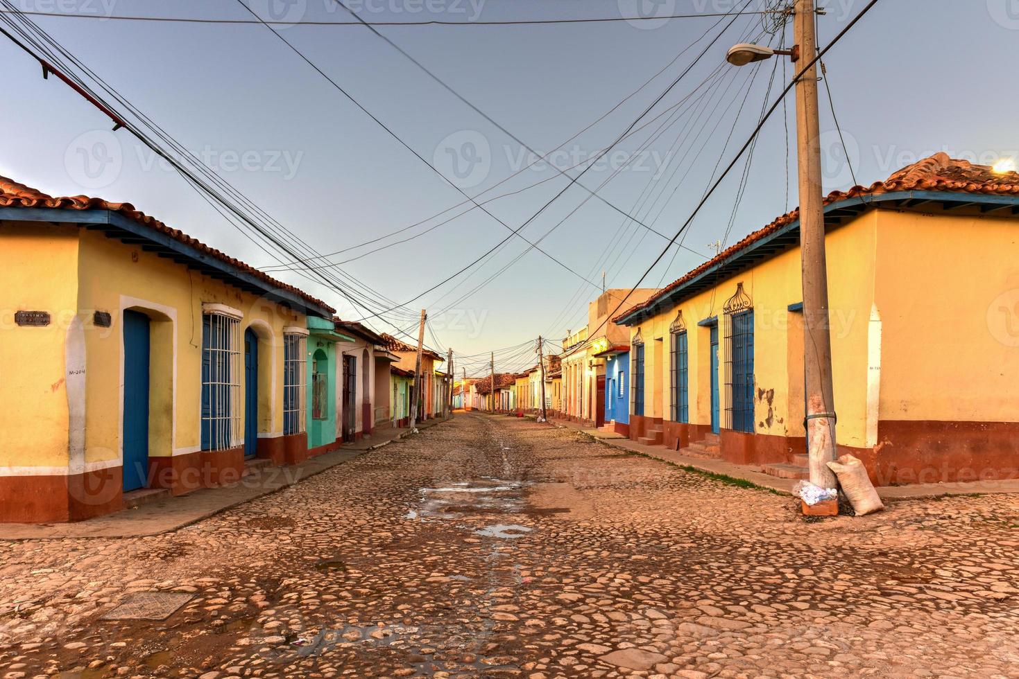 Colorful traditional houses in the colonial town of Trinidad in Cuba, a UNESCO World Heritage site. photo