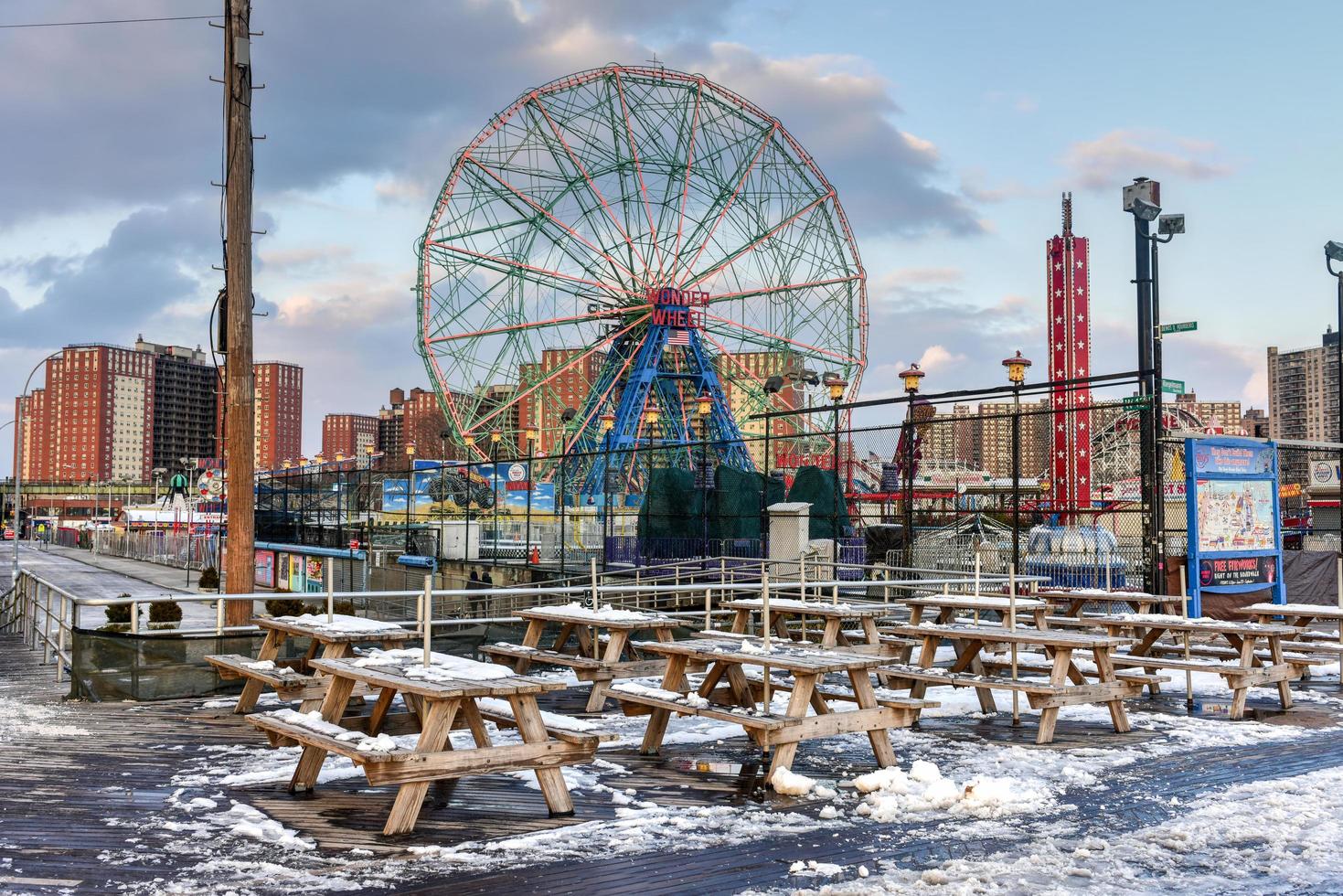 New York City - December 10, 2017 -  Wonder Wheel in Luna Park. Its an amusement park in Coney Island opened on May 29, 2010 at the former site of Astroland, named after original park from 1903. photo