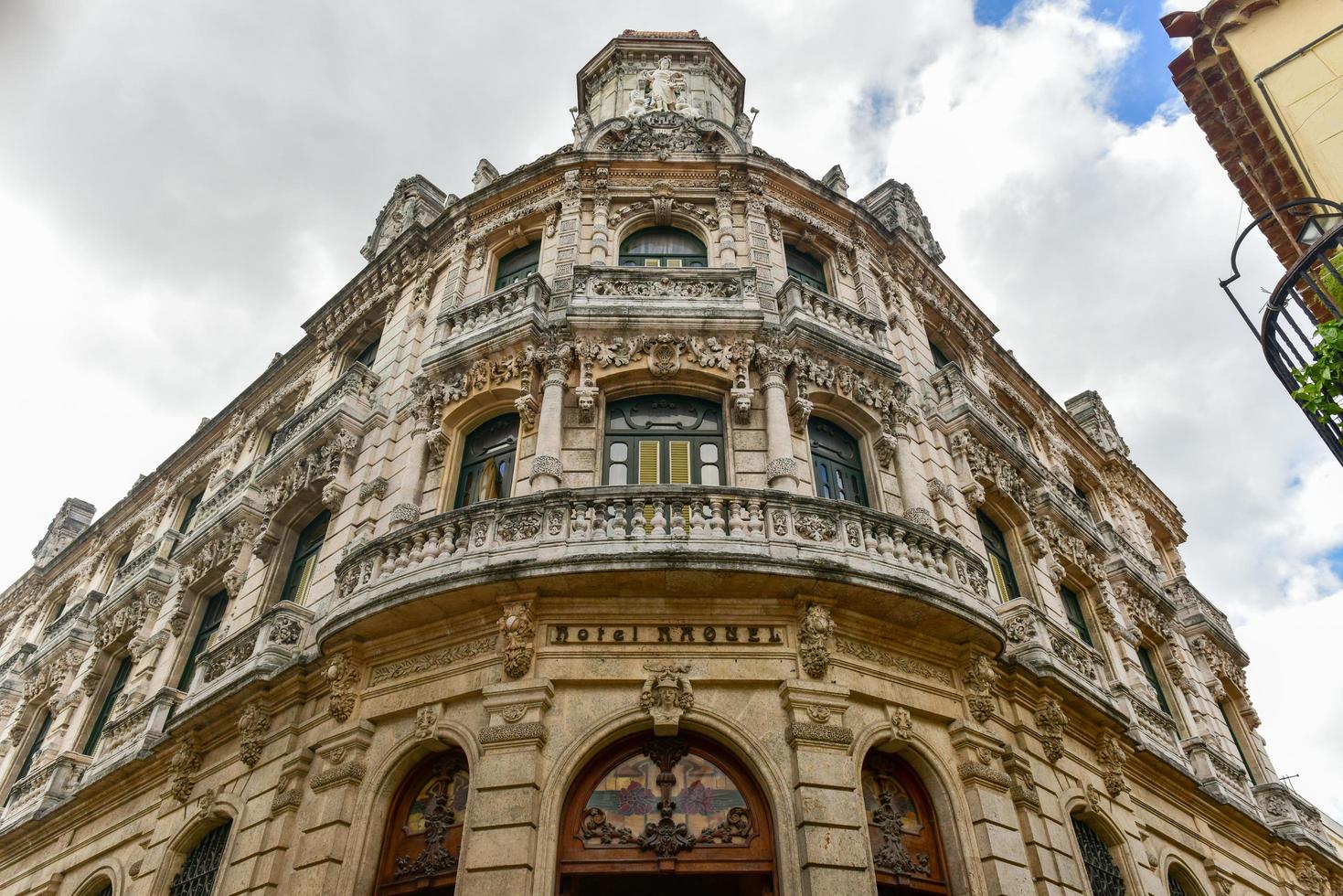 Havana, Cuba - January 8, 2017 -  Raquel Hotel in Old Havana. With an amanzing vintage architecture, the landmark is one of the most visited in the Unesco World Heritage Site. photo