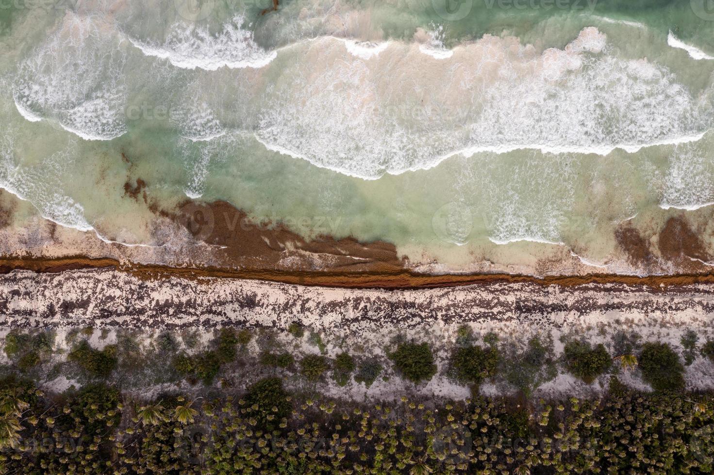 Scenic aerial landscape of the peninsula of Tulum in Quintana Roo, Mexico. photo