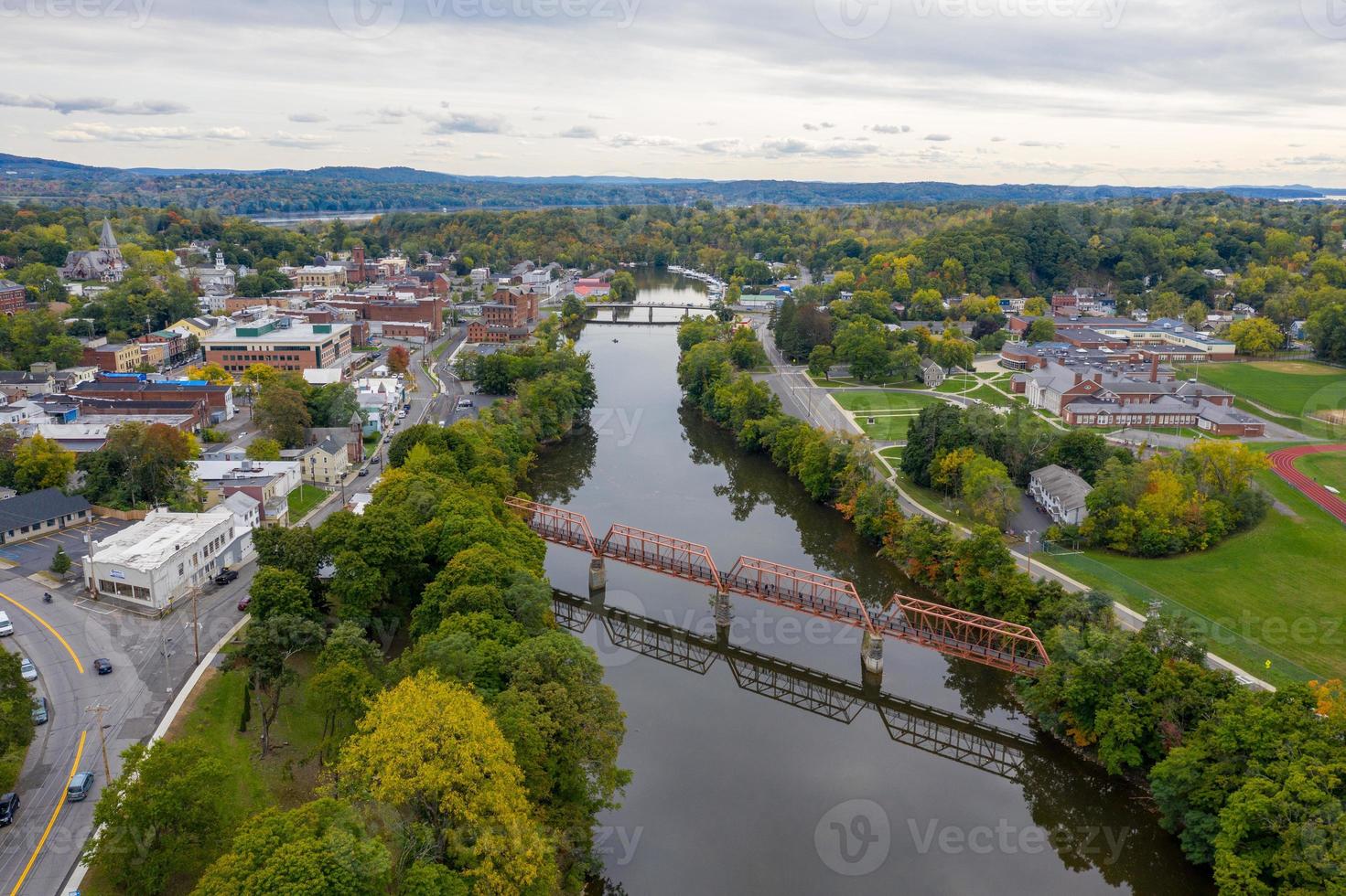 Black Bridge is a rehabilitated Pratt through truss bridge over Catskill Creek in Catskill, New York. photo